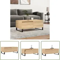 The Living Store Table basse Chêne Sonoma 90x50x36,5 cm Matériau dérivé du bois