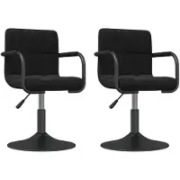 vidaXL Chaise de salle à manger 2 pcs. Pivotantes Noir Velours