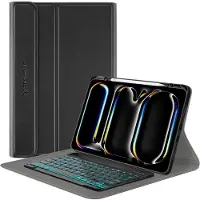 Techsuit Cozy Étui pour tablette avec clavier sans fil QWERTY et support de stylet pour Apple iPad Pro 13 2024 - Noir
