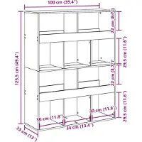 vidaXL Bibliothèque chêne sonoma 100x33x125,5 cm bois d'ingénierie
