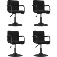 vidaXL Chaise de salle à manger 4 pcs. Pivotantes Noir Velours