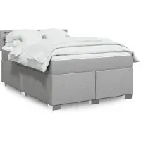 vidaXL Lit boxspring avec matelas gris clair 140x190 cm Tissu