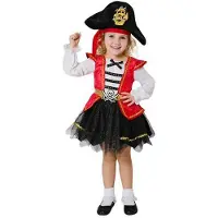 MOM Girl Caribbean Pirate Costume Rouge 12-24 Months Enfants