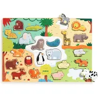 Djeco Puzzle - bois - 22 Briques - PuzzloAnimal - - UneTaille - Puzzle