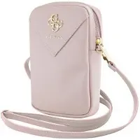GUESS Portefeuille Zippé En Cuir Pu Avec Logo Et Pochette Pour Téléphone 4g