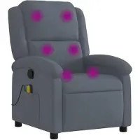 vidaXL Fauteuil de massage gris foncé velours