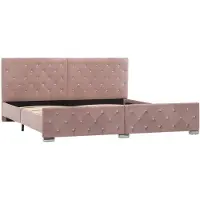 vidaXL Cadre de lit en velours rose 180x200 cm