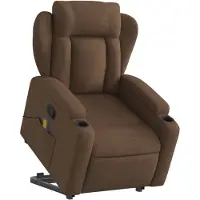 vidaXL Fauteuil de massage avec releveur Marron Tissu
