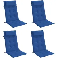 vidaXL Coussins de chaise à dossier haut lot de 4 bleu royal