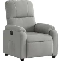vidaXL Fauteuil relax Électrique Gris clair Tissu microfibre