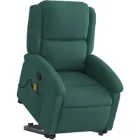 vidaXL Fauteuil de massage avec releveur Vert foncé velours
