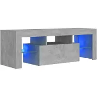 vidaXL Armoire TV avec éclairage LED gris béton 120x35x40 cm