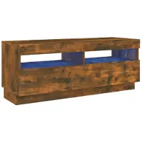 vidaXL Armoire TV avec lampes LED chêne fumé 100x35x40 cm