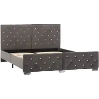 vidaXL Sommier gris velours 140x200 cm