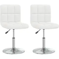 vidaXL Chaises de salle àmanger 2 pcs. Similicuir blanc