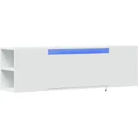 vidaXL Armoire TV murale avec éclairage LED blanc 135x31x39,5 cm