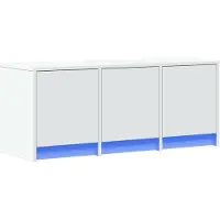 vidaXL Armoire TV avec éclairage LED Blanc 97x34x40 cm Bois composite