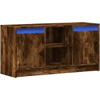 vidaXL Armoire TV avec éclairage LED chêne fumé 100x34x50 cm