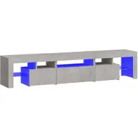 vidaXL Armoire TV avec lampes LED gris béton 200x36,5x40 cm