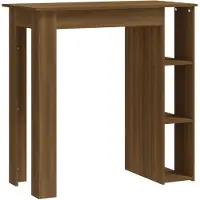 vidaXL Table de bar avec étagère Chêne brun 102x50x103,5 cm Bois composite