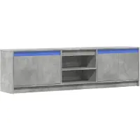 vidaXL Armoire TV avec éclairage LED gris béton 180x34x50 cm