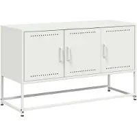 vidaXL Armoire TV blanche 100,5x39x60,5 cm Acier