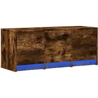 vidaXL Armoire TV LED chêne fumé 97x34x40 cm Bois composite