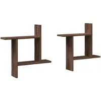 vidaXL Étagères murales 2pcs chêne marron 50x12x50cm bois d'ingénierie