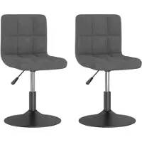 vidaXL Chaise de salle à manger 2 pcs. Pivotant Gris foncé Velours
