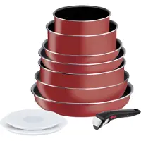 Tefal Ingenio Batterie de cuisine Easy Cook & Clean 10 pièces - Rouge L1529402