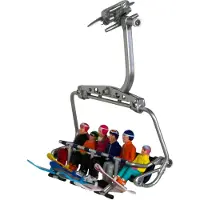 Jaegerndorfer Skieurs enfants - NO NAME - Assis sur siège de skylift en résine - Échelle 1:32