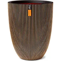 Capi Europe Vase élégant Groove 46x58 cm Noir et doré