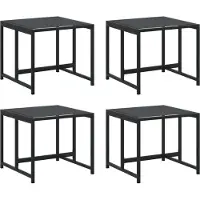 vidaXL Tabourets de jardin 4 pcs noir acier et textilène