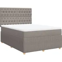 vidaXL Lit boxspring avec matelas Taupe 160x200 cm Tissu