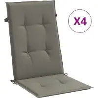 vidaXL Coussins de chaise à haut dossier 4 pcs. Melange Gris foncé 120x50x4 cm Tissu