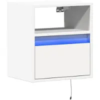 vidaXL Armoire TV murale avec éclairage LED blanc 41x31x45 cm