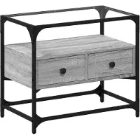 vidaXL Armoire TV avec plateau en verre Gris Sonoma 60x35x51 cm Bois composite
