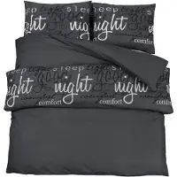 vidaXL Ensemble de literie noir 260x220 cm coton