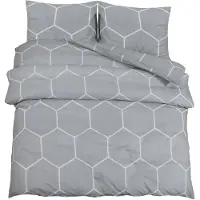 vidaXL Ensemble de literie Gris 140x200 cm coton