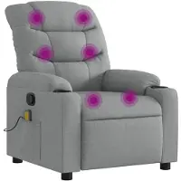 vidaXL Fauteuil de massage gris clair Tissu