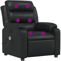 vidaXL Fauteuil de massage noir similicuir