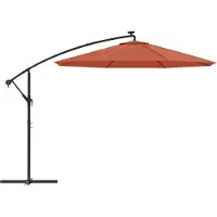 vidaXL Parapluie avec éclairage LED et mât en acier Terracota