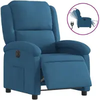 vidaXL Fauteuil relax électrique bleu velours