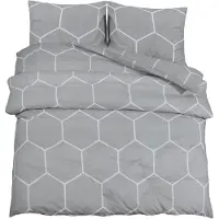 vidaXL Ensemble de literie Gris 140x200 cm coton
