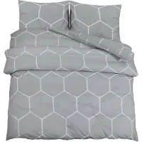 vidaXL Ensemble de literie Gris 240x220 cm coton