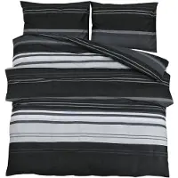 vidaXL Ensemble de literie noir et blanc 200x220 cm coton