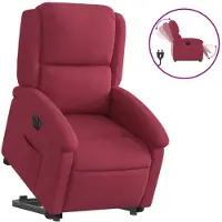 vidaXL Fauteuil relax releveur électrique vin rouge velours