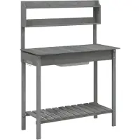 vidaXL Table à plantes avec lavabo 147,5x44x139,5 cm Sapin massif