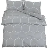 vidaXL Ensemble de literie Gris 200x200 cm coton