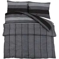 vidaXL Ensemble de literie gris foncé 220x240 cm coton